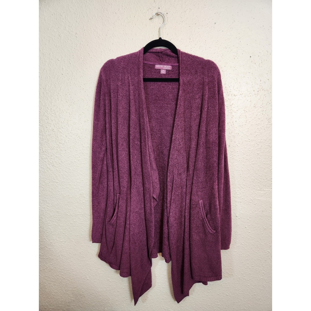 Barefoot Dreams Womens S/M Purple Cardigan CozyChic Lite Draped Open‎ Front